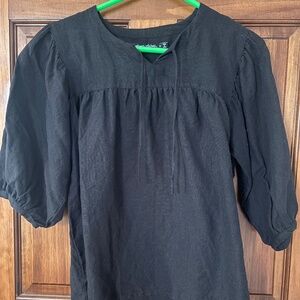 Gudrun Sjoden Linen Peasant Top~